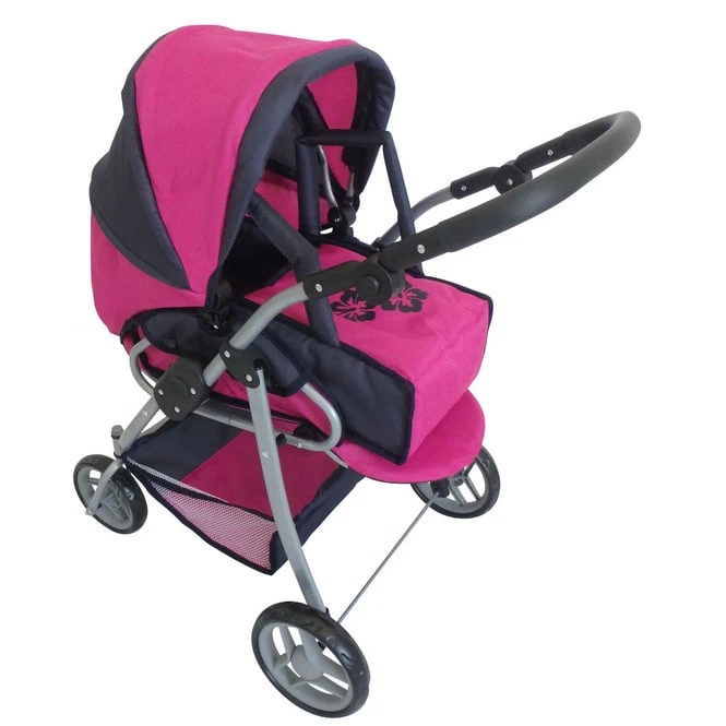 Besttoy - Kombi Puppenwagen - Blau/pink/schwarz 2 Besttoy - Kombi Puppenwagen - Blau/pink/schwarz – Bild 2