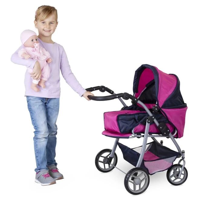 Besttoy - Kombi Puppenwagen - Blau/pink/schwarz 1 Besttoy - Kombi Puppenwagen - Blau/pink/schwarz