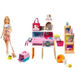 MATTEL Barbie - Haustier Salon - Spielset Mit Puppe 10 MATTEL Barbie - Haustier Salon - Spielset Mit Puppe -Kinderspielzeug Verkauf 227818 887961904093 barbie tierbedarf store 04