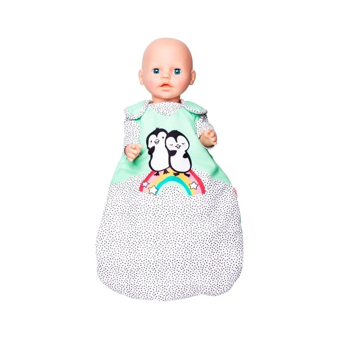 Puppenschlafsack - Pinguin Pünktchen - Größe 35 - 45 Cm 1 Puppenschlafsack - Pinguin Pünktchen - Größe 35 - 45 Cm
