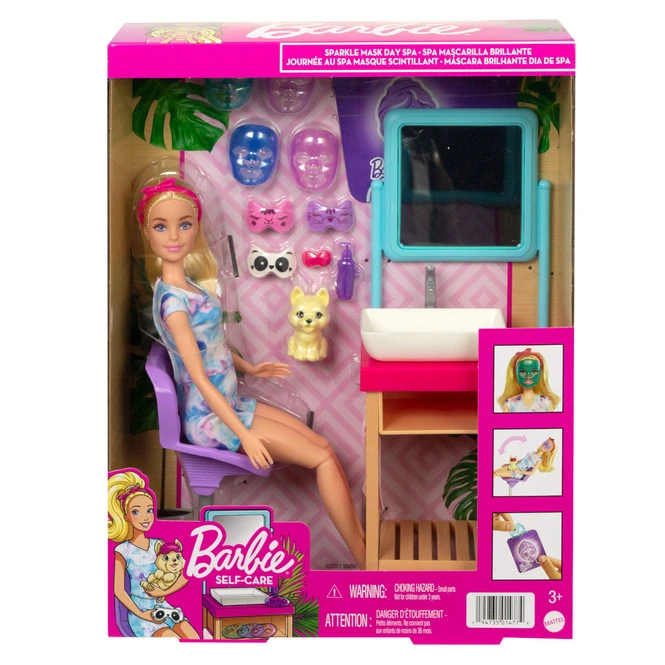 MATTEL Barbie - Glitzer-Gesichtsmasken Wellnesstag - Spielset 1 MATTEL Barbie - Glitzer-Gesichtsmasken Wellnesstag - Spielset