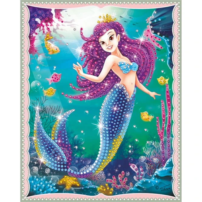 Besttoy - Strasssteinebild Meerjungfrau Lila Haare 1 Besttoy - Strasssteinebild Meerjungfrau Lila Haare