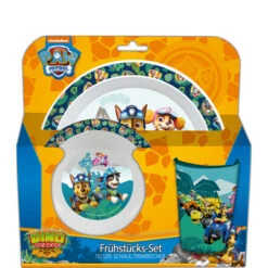 Paw Patrol - Frühstücksset Dino Rescue - Grün - 3-teilig 6 Paw Patrol - Frühstücksset Dino Rescue - Grün - 3-teilig -Kinderspielzeug Verkauf 240452 4043891348246 pos paw fruehstuecksset boy 01