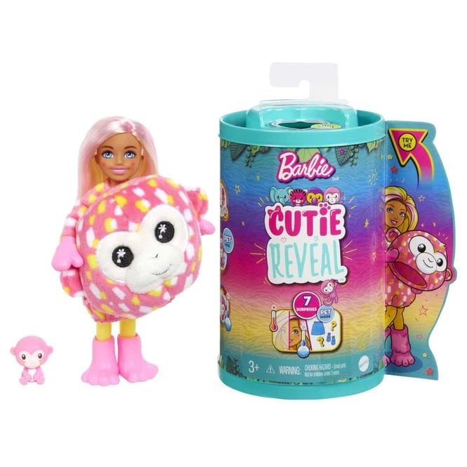 MATTEL Barbie - Cutie Reveal - Dschungel Reihe - Chelsea - Affe 3 MATTEL Barbie - Cutie Reveal - Dschungel Reihe - Chelsea - Affe – Bild 3