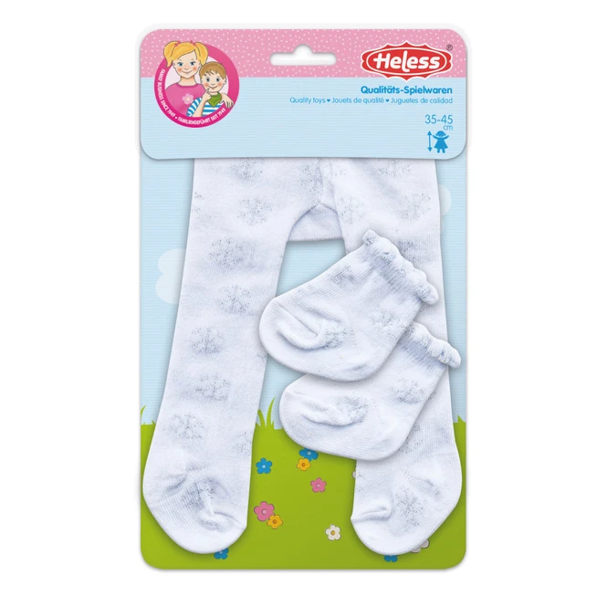 Puppen Strumpfhose Und Söckchen Mit Schneeflocken - Größe 35-45 Cm 1 Puppen Strumpfhose Und Söckchen Mit Schneeflocken - Größe 35-45 Cm
