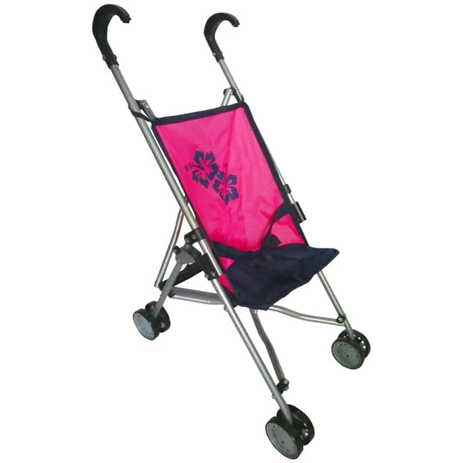 Puppenbuggy - Pink/blau Mit Blumen - Besttoy 1 Puppenbuggy - Pink/blau Mit Blumen - Besttoy